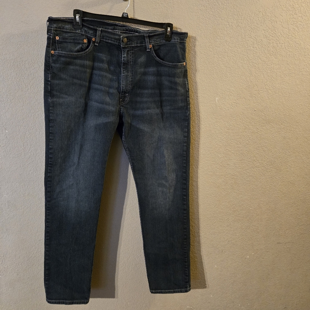 Levi 505 Mens Blue Jeans 40x32 Whiskering Stretch Cotton/Elastane